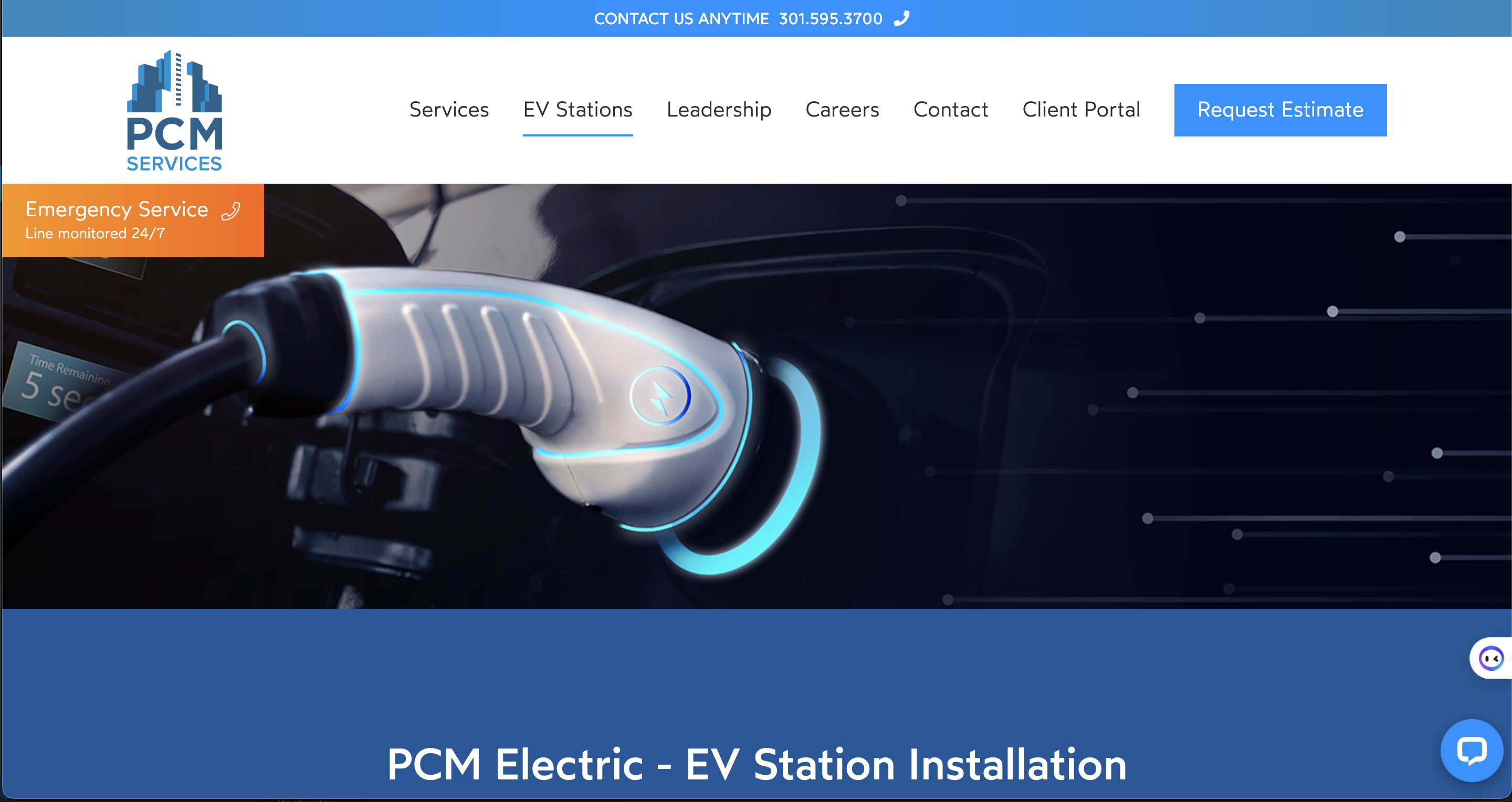 PCM EVSEs Website Homepage